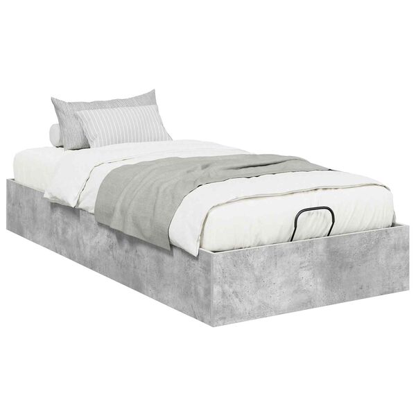 vidaXL Letto ottomano Grigio cemento 90 x 200 cm Legno multistrato