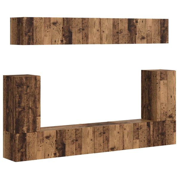 vidaXL Set mobile TV 5 pcs Legno vecchio Legno multistrato