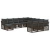 vidaXL Set Divano da Giardino 12 pcs Grigio polyrattan
