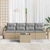 vidaXL Set di divani 5 pcs Beige e grigio polyrattan