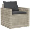 vidaXL Set Divano da Giardino 4pz con Cuscini Grigio Chiaro Polyrattan