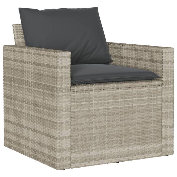 vidaXL Set Divano da Giardino 4pz con Cuscini Grigio Chiaro Polyrattan