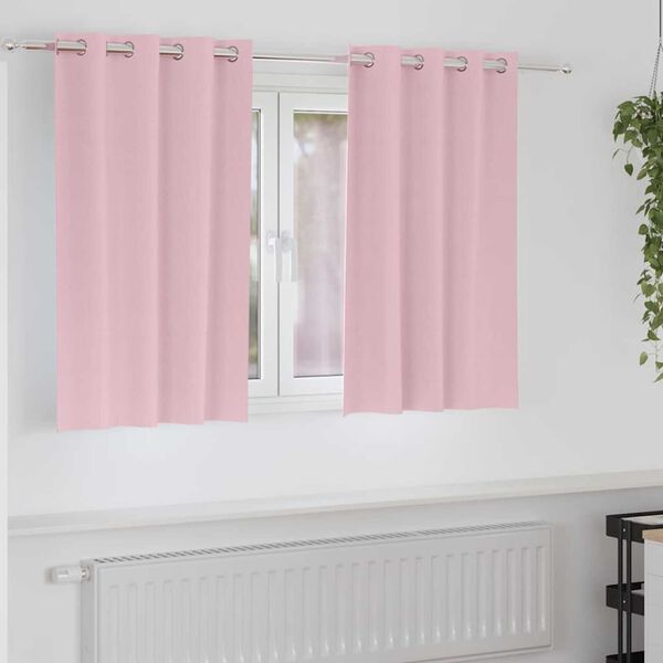 vidaXL Tende Blackout con Anelli 2 pcs Rosa baby 140 x 140 cm