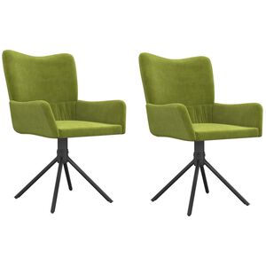 vidaXL Sedie da Pranzo Girevoli 2 pz Verde Chiaro in Velluto