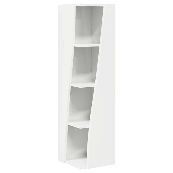 vidaXL Mobile angolare Bianco Lucido 27,5x27x102cm Legno multistrato
