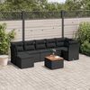 vidaXL Set Divani da Giardino con Cuscini 8 pz Nero in Polyrattan