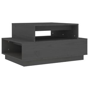 vidaXL Tavolino da Salotto Grigio 80x55x40,5 cm Legno Massello di Pino