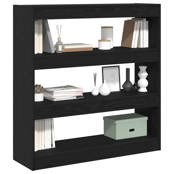 vidaXL Armadio per Libri Rovere Nero 100 x 30 x 103 cm