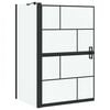 vidaXL Schermo per Bagno e Doccia Nero e trasparente 80 x 68 x 128 cm