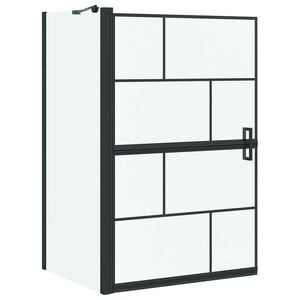 vidaXL Schermo per Bagno e Doccia Nero e trasparente 80 x 68 x 128 cm