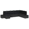 vidaXL Set Divano da Giardino 8 pz Nero polyrattan