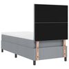 vidaXL Letto a molle con materasso Grigio chiaro 90 x 200 cm Tessuto