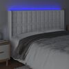 vidaXL Testiera a LED Bianco 203x16x118/128 cm in Similpelle