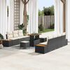 vidaXL Set Divano da Giardino con cuscino 10 pcs Nero Poly Rattan