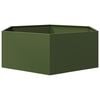 vidaXL Fioriera da Giardino Verde Oliva Esagono 138x120x45 cm Acciaio