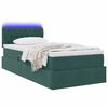 vidaXL Letto con contenitore e LED Verde Scuro 90 x 190 cm Velluto
