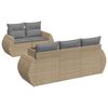 vidaXL Set Divano da Giardino 6 pz con Cuscini Beige in Polyrattan