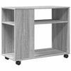 vidaXL Tavolino con Ruote Grigio Sonoma 70x35x60 cm in Truciolato