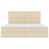 vidaXL Letto con contenitore e LED Crema 200 x 200 cm Poliestere