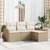 vidaXL Set Divano da Giardino con archiviazione 4 pcs Beige polyrattan
