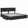 vidaXL Letto con Contenitore Nero 200 x 200 cm Legno multistrato