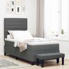 vidaXL Letto a molle con cuscino Grigio scuro 80 x 200 cm Tessuto
