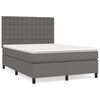 vidaXL Giroletto a Molle con Materasso Grigio 140x190 cm in Similpelle