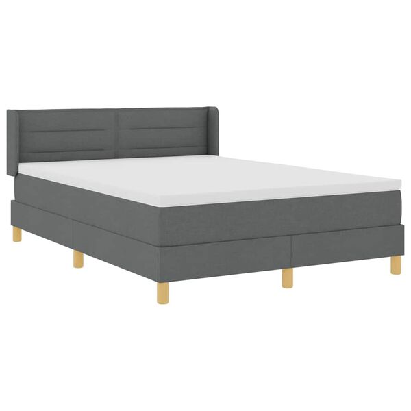 vidaXL Letto a molle con testiera Grigio scuro 200 x 160 cm Poliestere