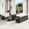 vidaXL Set Divano da Giardino 13 pcs Nero e Crema polyrattan