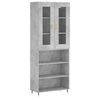 vidaXL Credenza Grigio Cemento 69,5x34x180 cm in Legno Multistrato