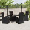 vidaXL Set da Pranzo per Giardino con cuscino 5 pcs Nero polyrattan