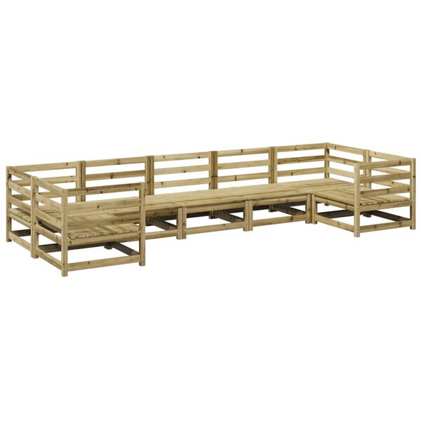 vidaXL Set Divani da Giardino 7 pz in Legno Impregnato di Pino