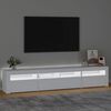 vidaXL Mobile Porta TV con Luci LED Bianco 210x35x40 cm