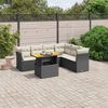 vidaXL Set Divani da Giardino con Cuscini 7pz Nero Polyrattan