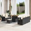 vidaXL Set Divano da Giardino con cuscino 8 pcs Nero polyrattan