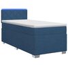 vidaXL Letto con Box Spring, Materasso e LED Blu 90 x 200 cm Tessuto