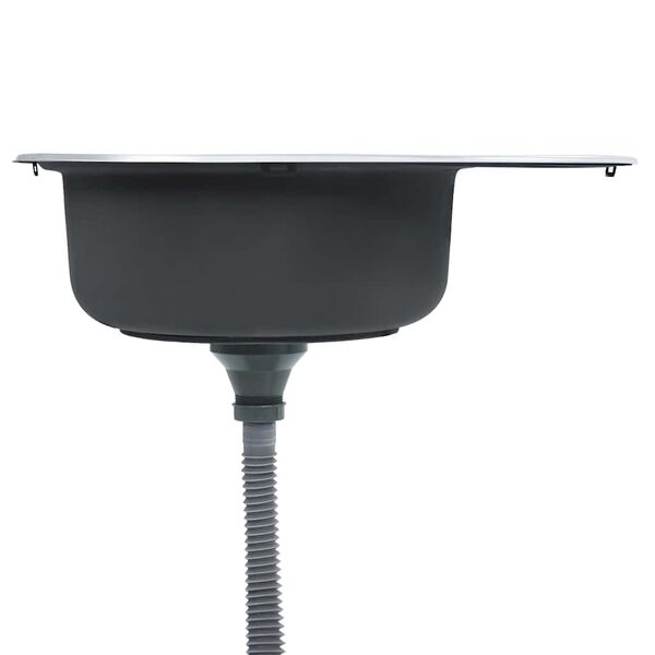 vidaXL Lavello da Cucina con Filtro e Sifone Ovale in Acciaio Inox