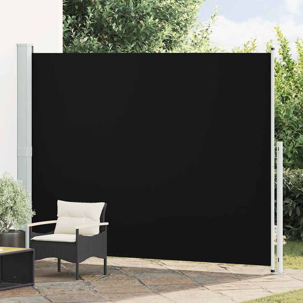 vidaXL Tenda Laterale Retrattile per Patio 220x300 cm Nera