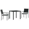 vidaXL Set da Pranzo per Giardino 5 pcs Nero Rattan in PE