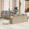 vidaXL Set Divano da Giardino con cuscino 7 pcs Beige Poly Rattan