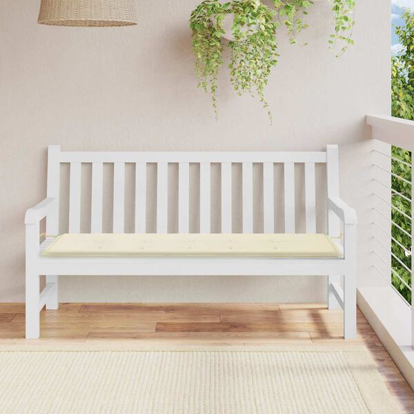 vidaXL Cuscino per Panca Crema 150x50x4 cm in Tessuto Oxford