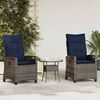 vidaXL Sedia da Giardino 2 pcs grigio e blu navy 56 x 60 x 112 cm