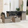 vidaXL Set Divano da Giardino 6pz con Cuscini Grigio Chiaro Polyrattan