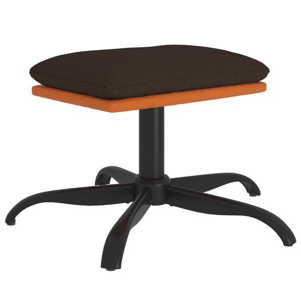 vidaXL Poggiapiedi Marrone 60x60x36 cm in Tessuto e Similpelle