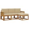 vidaXL Set di divani da esterno 4 pz Naturale e Beige Poliestere