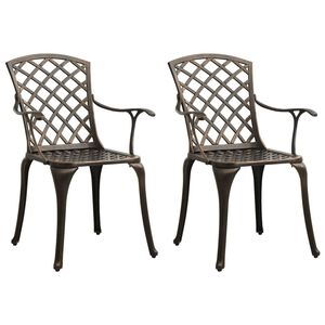 vidaXL Sedie da Giardino 2 pz in Alluminio Pressofuso Bronzo