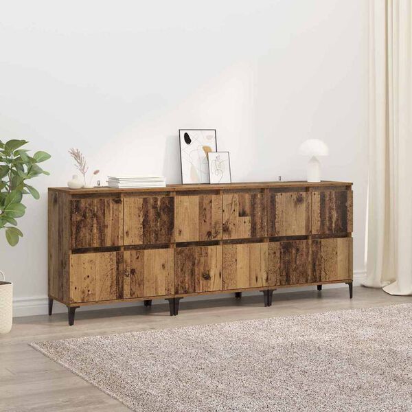 vidaXL Sideboards 3 pcs Legno vecchio 60 x 35 x 70 cm