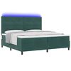 vidaXL Letto a Sorgente LED Verde Scuro 200 x 200 cm Tessuto