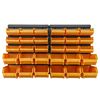 vidaXL Kit Contenitori 32 pz con Pannelli a Parete Giallo e Nero
