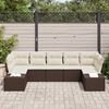 vidaXL Set Divano da Giardino con cuscino 7 pcs Marrone polyrattan